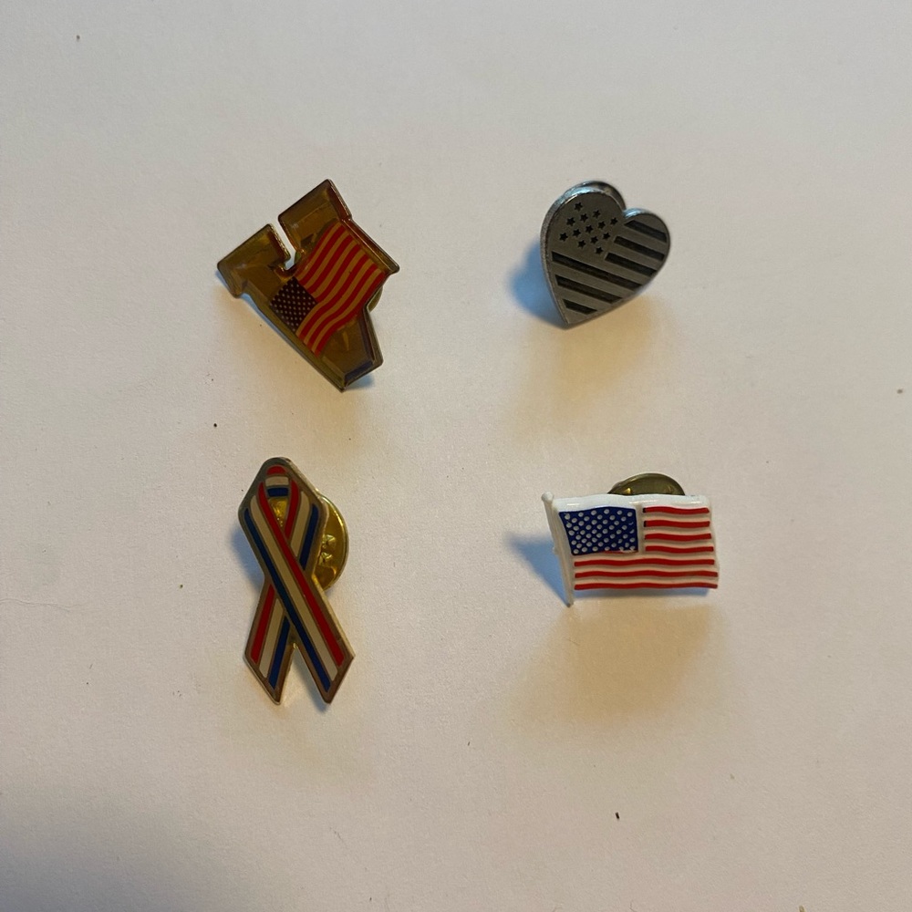 Patriotic Pin Set - Gold, Silver, Multicolor